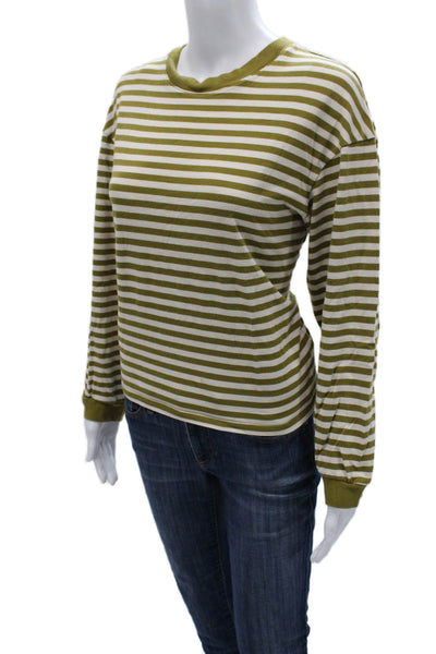 Madewell Womens Basic Green Crew Neck Long Sleeve T-Shirt Size M