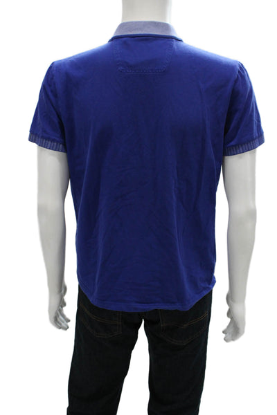 Boss Hugo Boss Mens Polo Short Sleeve Blue Cotton Blend Size L