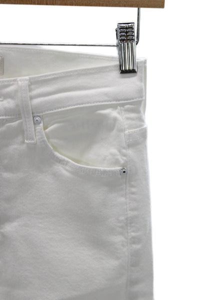 Mother Womens Flared White Cotton Jeans Size 24
