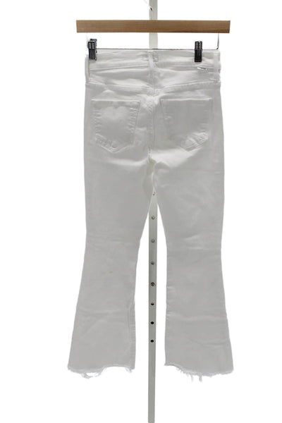 Mother Womens Flared White Cotton Jeans Size 24