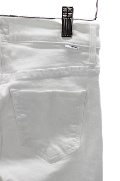Mother Womens Flared White Cotton Jeans Size 24