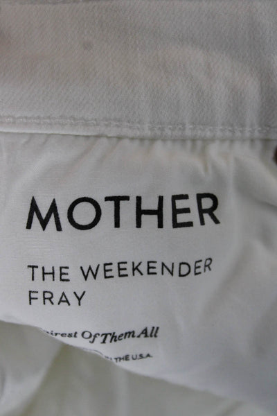 Mother Womens Flared White Cotton Jeans Size 24