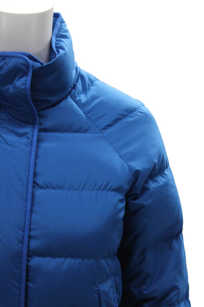 J Crew Womens Puffer Jacket Blue Long Sleeve Size 2XS