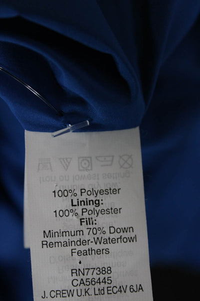 J Crew Womens Puffer Jacket Blue Long Sleeve Size 2XS