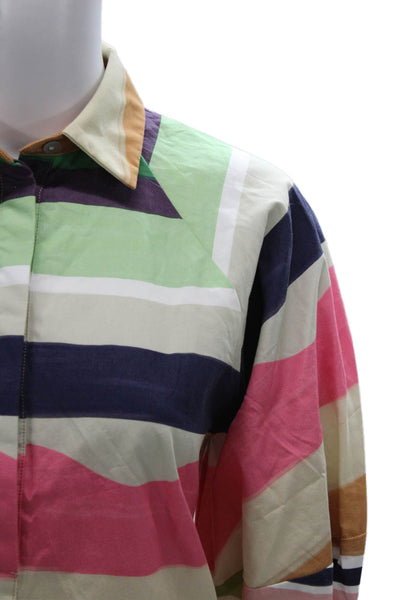 Deloreta Women Multicolor Cotton Button Tunic 3/4 Sleeve Size XS