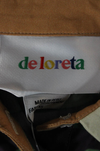 Deloreta Women Multicolor Cotton Button Tunic 3/4 Sleeve Size XS