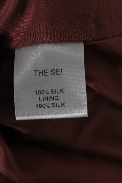 The Sei Women Mini Silk Skirt Red Zip Size 0