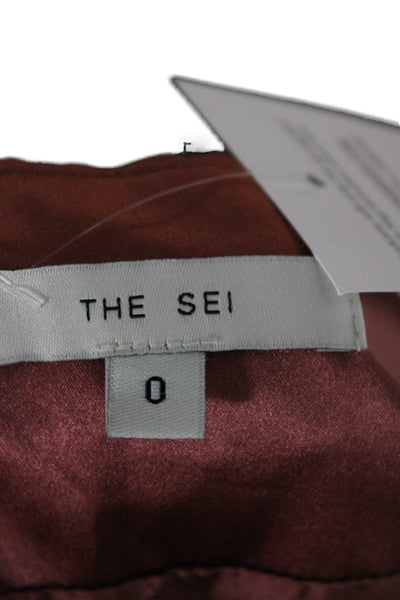 The Sei Women Mini Silk Skirt Red Zip Size 0