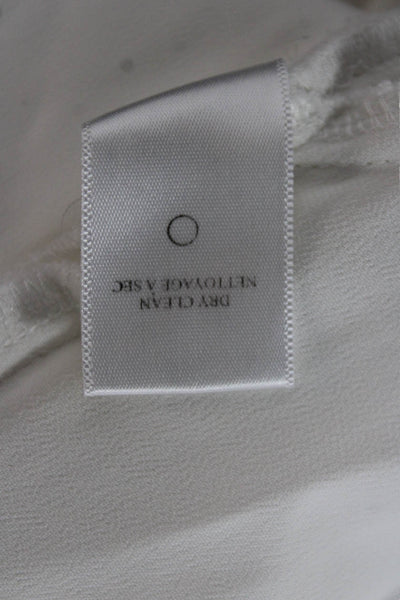 ALC Women White Mini Dress Long Sleeve Crew Neck Viscose Size 0