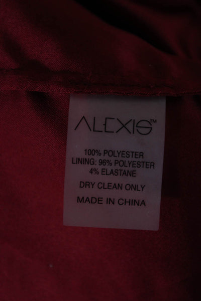 Alexis Womens Fit & Flare Floral Red Short Dress Long Sleeve Zip Size S