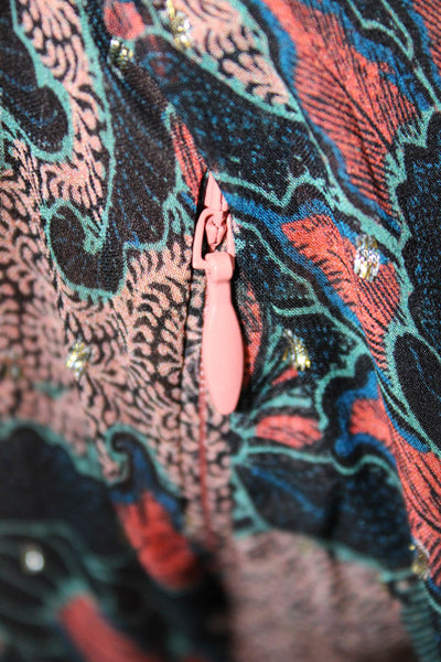 Ulla Johnson Women Fit & Flare Silk Floral V Neck Long Sleeve Dress Size 0