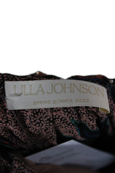 Ulla Johnson Women Fit & Flare Silk Floral V Neck Long Sleeve Dress Size 0