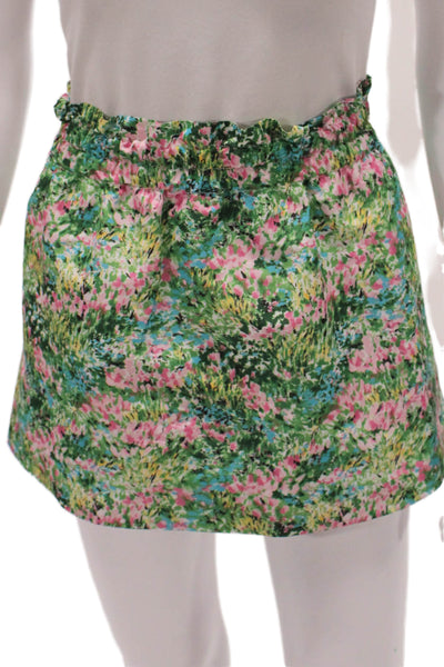 RED Valentino Womens Multicolor Floral Mini Skirt Polyester Size 38