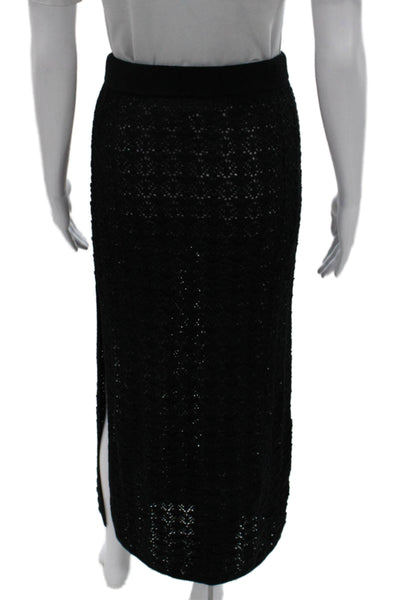 L Space Womens Black Maxi Skirt Polyester Drawstring Size XL