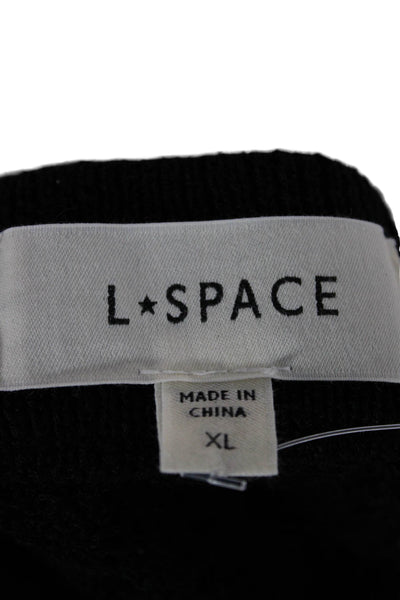 L Space Womens Black Maxi Skirt Polyester Drawstring Size XL