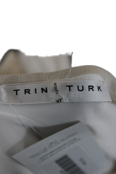 Trina Turk Womens Ivory Check Sweater Dress Long Sleeve Size XL