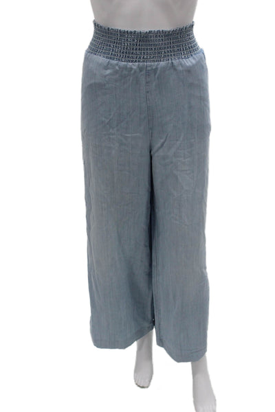 Bella Dahl Womens Cropped Blue Tencel Lyocell Pants Pull On Size L