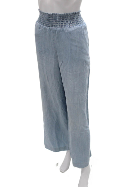 Bella Dahl Womens Cropped Blue Tencel Lyocell Pants Pull On Size L