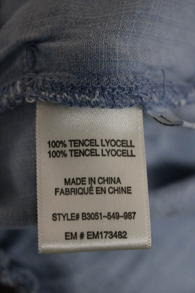Bella Dahl Womens Cropped Blue Tencel Lyocell Pants Pull On Size L