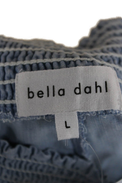 Bella Dahl Womens Cropped Blue Tencel Lyocell Pants Pull On Size L