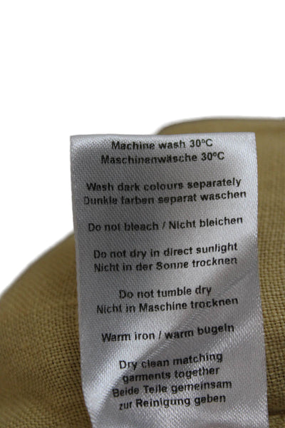 Wrap Womens Cargo Pants Beige Linen Button 25 Inseam Size 14