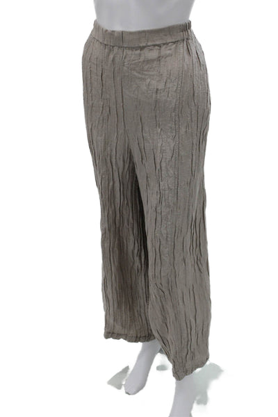 Grizas Womens Ankle Linen Pull On Pants Beige Size L