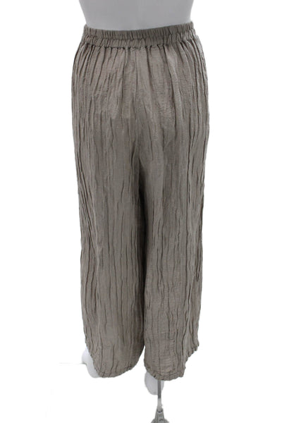 Grizas Womens Ankle Linen Pull On Pants Beige Size L