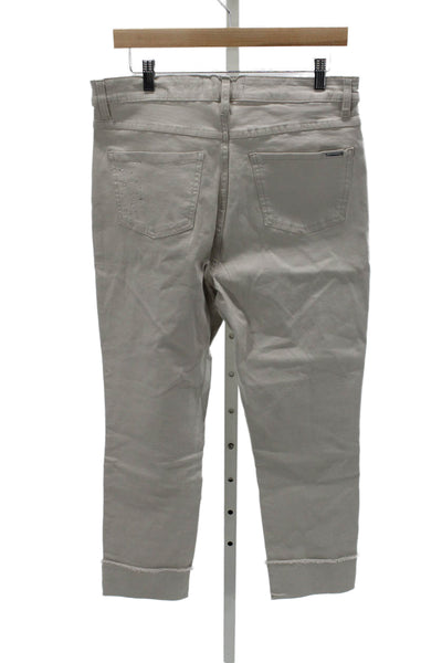 Joseph Ribkoff Womens Beige Ankle Jeans Cotton Button Size 14