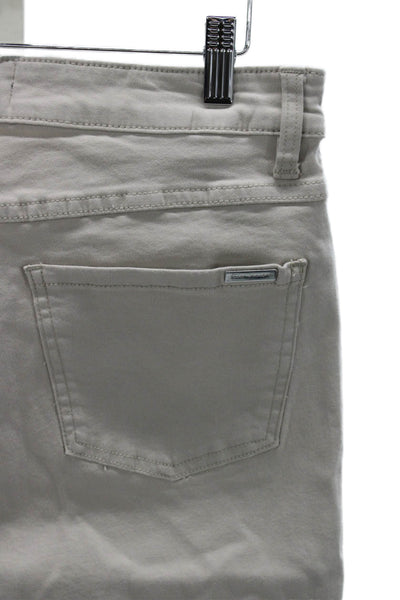 Joseph Ribkoff Womens Beige Ankle Jeans Cotton Button Size 14