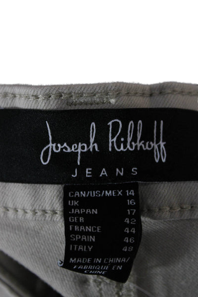 Joseph Ribkoff Womens Beige Ankle Jeans Cotton Button Size 14