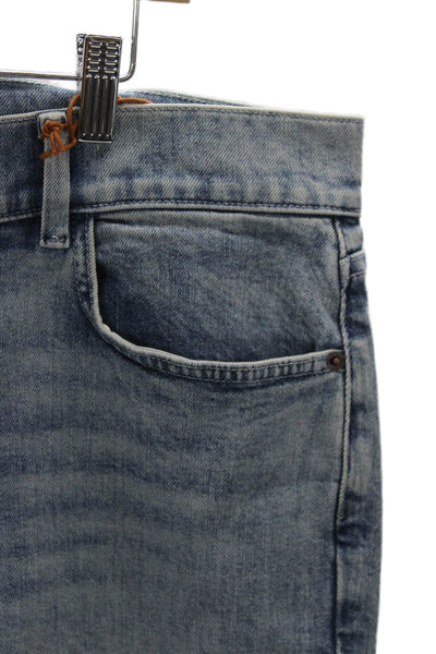 Lafayette 148 New York Women High Rise Straight Jeans Blue Cotton Blend Size 32