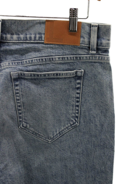 Lafayette 148 New York Women High Rise Straight Jeans Blue Cotton Blend Size 32