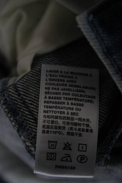 Lafayette 148 New York Women High Rise Straight Jeans Blue Cotton Blend Size 32