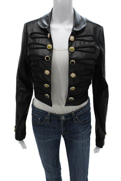 Making The Cut Women Military Jacket Black Long Sleeve Size XS