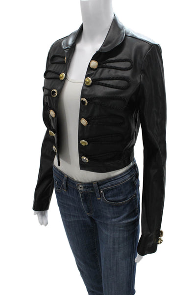 Making The Cut Women Military Jacket Black Long Sleeve Size XS