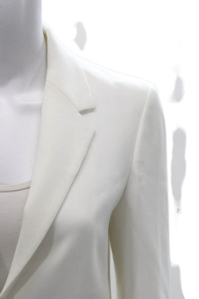 Theory Womens Blazer White Triacetate Long Sleeve Size 4
