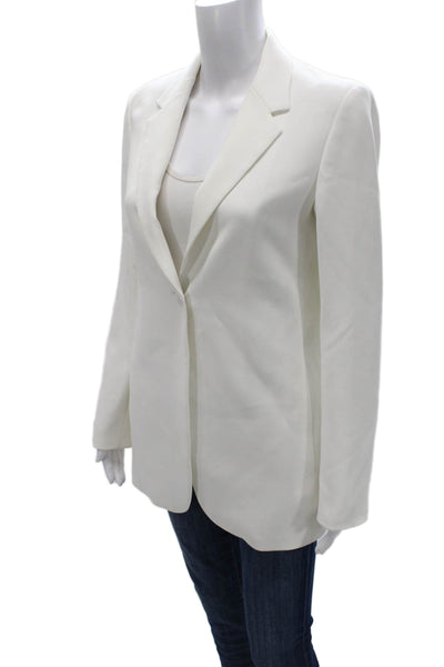 Theory Womens Blazer White Triacetate Long Sleeve Size 4