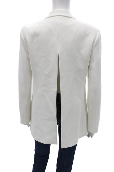 Theory Womens Blazer White Triacetate Long Sleeve Size 4