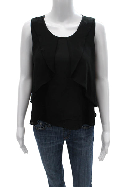 Zara Basic Womens Black Sleeveless Scoop Neck Blouse Polyester Pullover Size XS