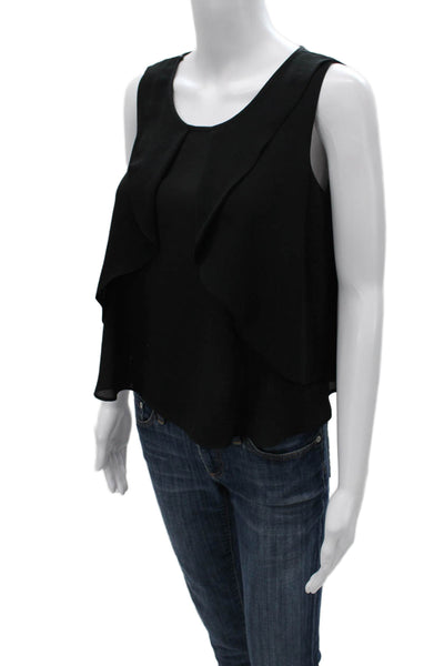 Zara Basic Womens Black Sleeveless Scoop Neck Blouse Polyester Pullover Size XS