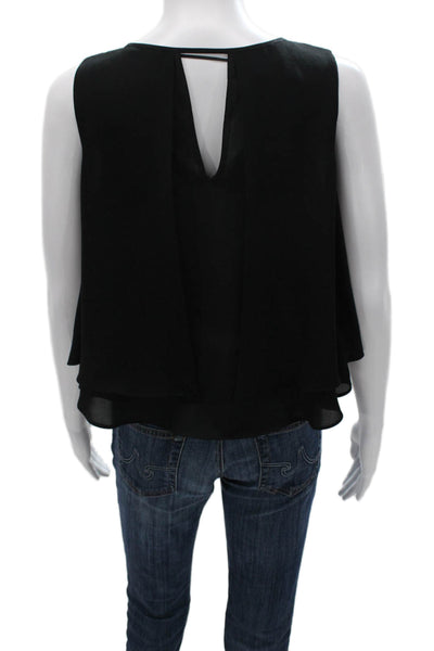 Zara Basic Womens Black Sleeveless Scoop Neck Blouse Polyester Pullover Size XS