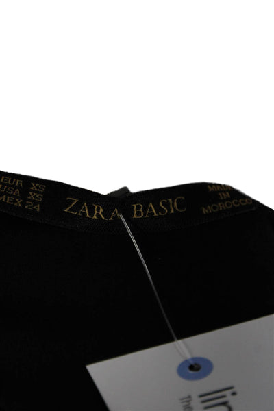 Zara Basic Womens Black Sleeveless Scoop Neck Blouse Polyester Pullover Size XS