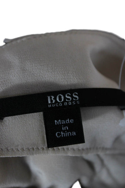 Boss Hugo Boss Women Beige Silk Sleeveless Round Neck Blouse Size 2