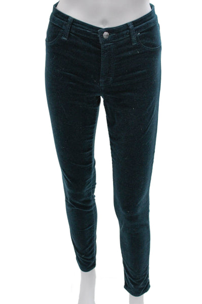 J Brand Women Jegging Green Cotton Zip Inseam 29 Size 28