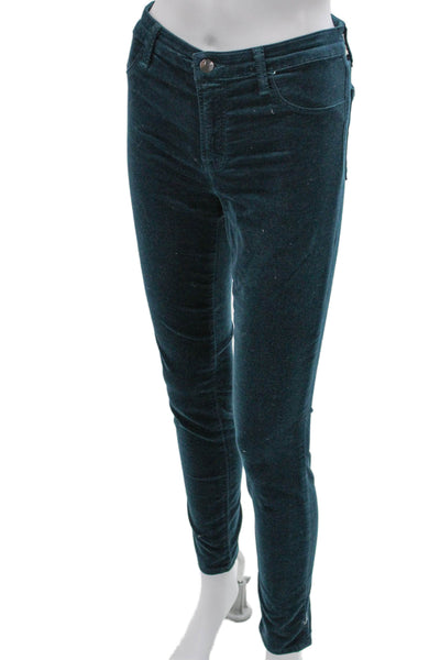 J Brand Women Jegging Green Cotton Zip Inseam 29 Size 28