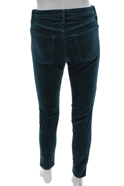 J Brand Women Jegging Green Cotton Zip Inseam 29 Size 28