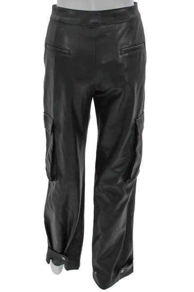 Gilner Farrar Womens Cargo Pants Black Silk Zip Inseam 30 Size 2