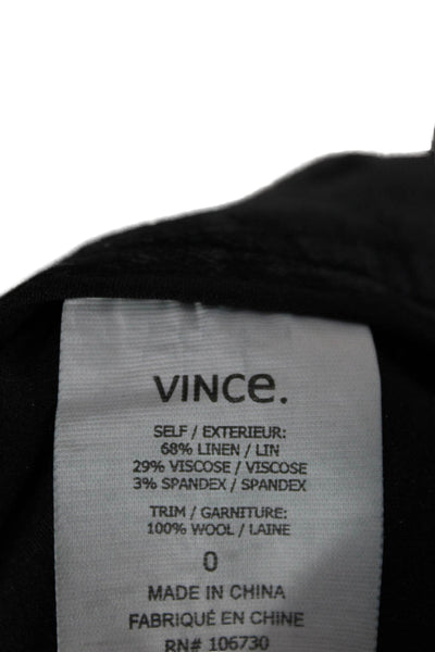Vince Womens Ankle Linen Pants Gray Button Size 0