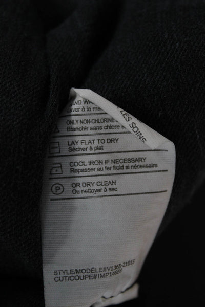 Vince Womens Ankle Linen Pants Gray Button Size 0