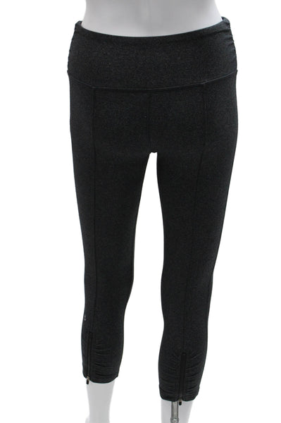 Lululemon Women Gray Capri Leggings Polyester Blend Size 4